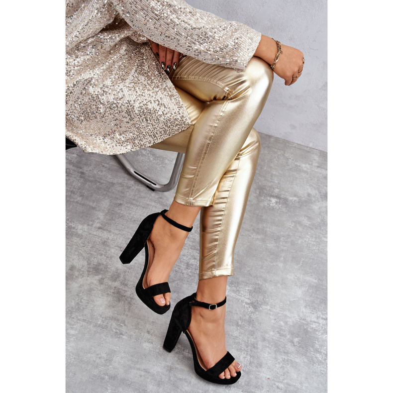 Sandales en daim sur talon spectaculaire noir 2