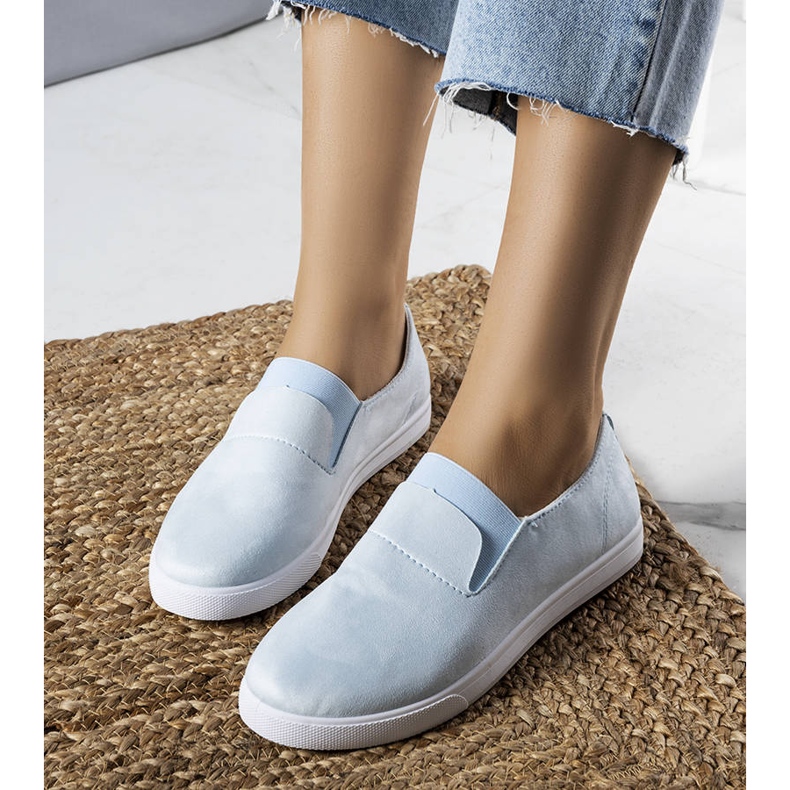 PA1 Baskets en daim écologique bleu Jamal 1