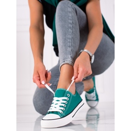 SHELOVET Baskets classiques pour femmes vert 3