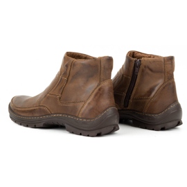 Olivier Bottes d'hiver en cuir pour hommes 354MP marron foncé brun 4