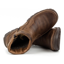 Olivier Bottes d'hiver en cuir pour hommes 354MP marron foncé brun 3