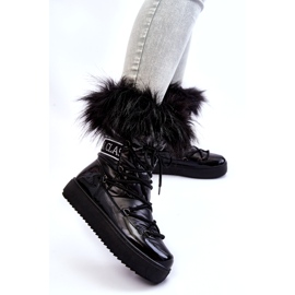 PM1 Bottes de neige à lacets pour femmes Noir Santero 1