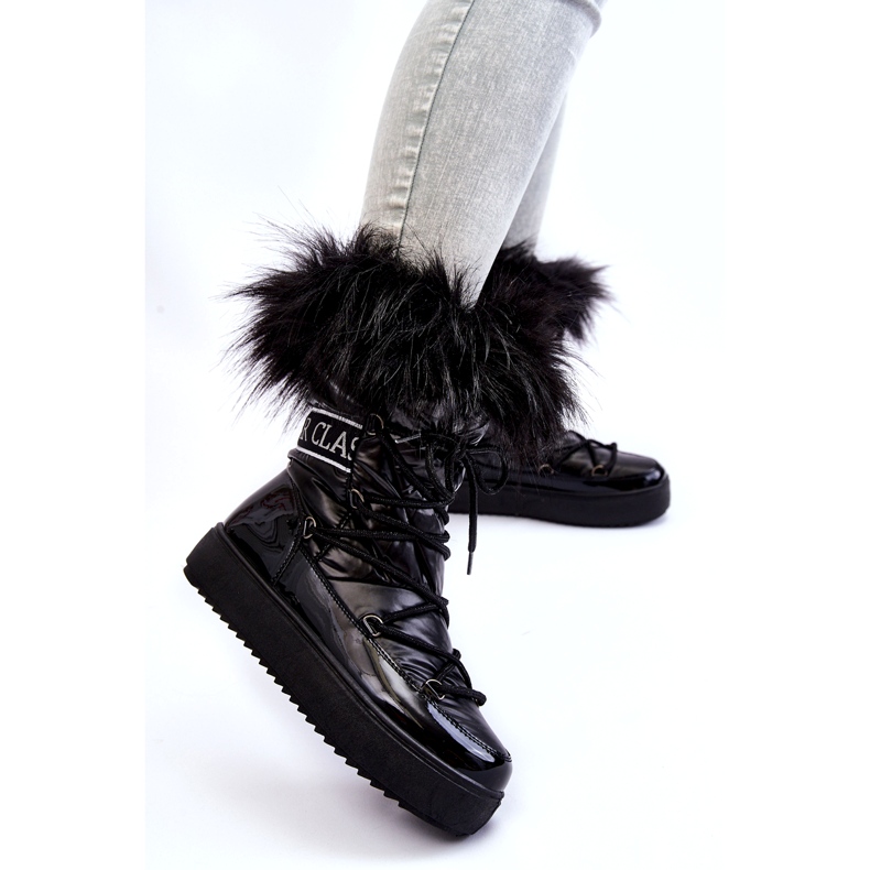 PM1 Bottes de neige à lacets pour femmes Noir Santero 1