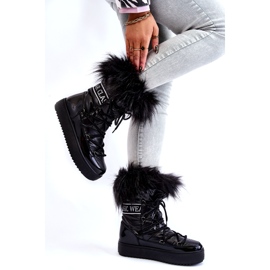PM1 Bottes de neige à lacets pour femmes Noir Santero 4