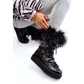 PM1 Bottes de neige à lacets pour femmes Noir Santero 5