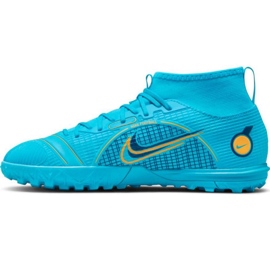 Nike Mercurial Superfly 8 Academy Tf Jr DJ2864 484 chaussures de football bleu bleu 1