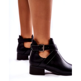 PG1 Bottines Femme Avec Découpes Noir Mandy 3