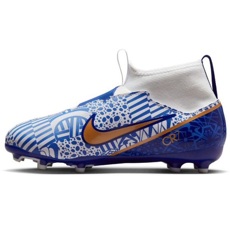 Nike Zoom Mercurial Superfly 9 Academy CR7 FG/MG Jr DQ5324 182 chaussures de football bleu bleu 1