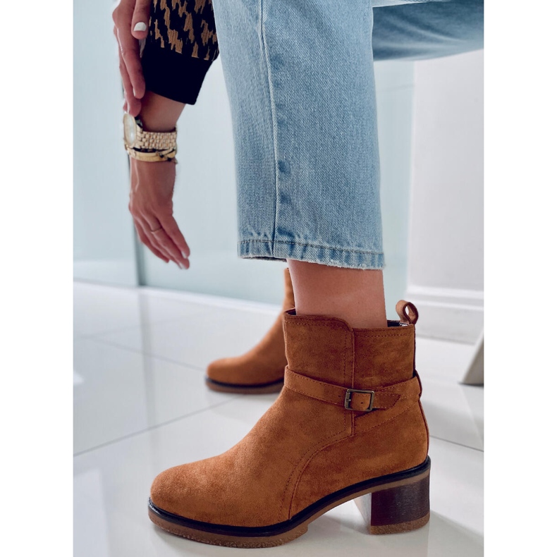 BM Bottes à talons larges Aretha Camel brun 2