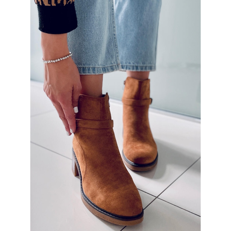 BM Bottes à talons larges Aretha Camel brun 1