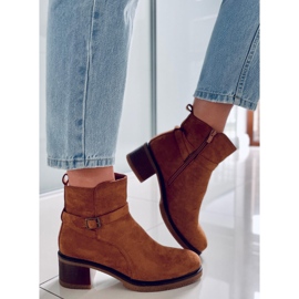 BM Bottes à talons larges Aretha Camel brun 3