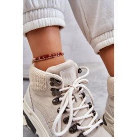 Chaussures de sport hautes pour femmes GOE KK2N4097 Beige clair 2