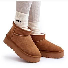 Bottes de neige basses en daim à la mode Camel Nucca brun 12