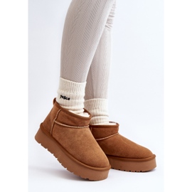 Bottes de neige basses en daim à la mode Camel Nucca brun 4