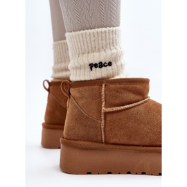 Bottes de neige basses en daim à la mode Camel Nucca brun 8