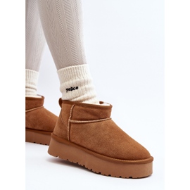 Bottes de neige basses en daim à la mode Camel Nucca brun 6