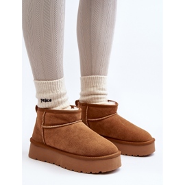 Bottes de neige basses en daim à la mode Camel Nucca brun 7