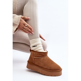 Bottes de neige basses en daim à la mode Camel Nucca brun 10