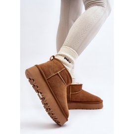 Bottes de neige basses en daim à la mode Camel Nucca brun 9