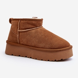 Bottes de neige basses en daim à la mode Camel Nucca brun 11