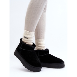 Bottes de neige basses en daim à la mode Black Nucca le noir 2