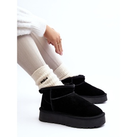 Bottes de neige basses en daim à la mode Black Nucca le noir 7