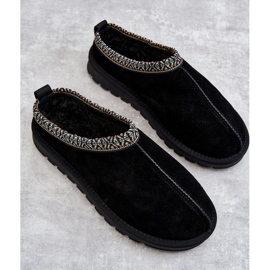 Chaussons Femme Daim Avec Fourrure Noir Buffie le noir 2