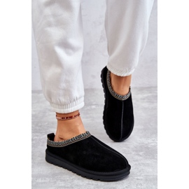 Chaussons Femme Daim Avec Fourrure Noir Buffie le noir 6