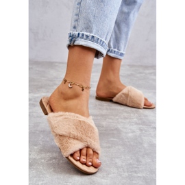 PA1 Talons plats pour femmes avec fourrure de Lussie nude beige 2