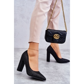 Escarpins Brillants Sur Un Talon Noir Elmira 2