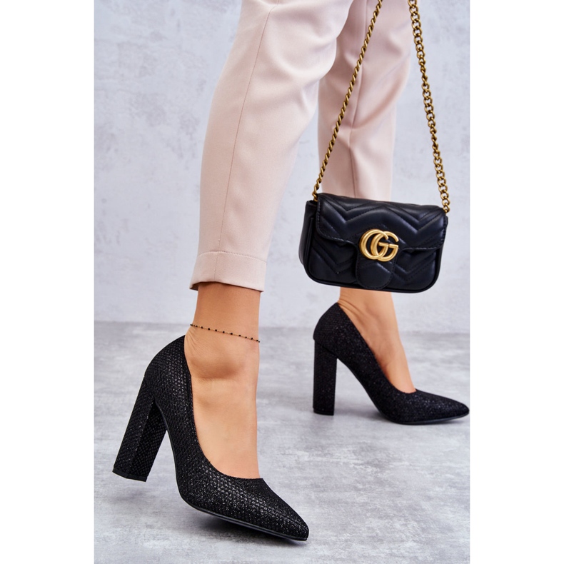 Escarpins Brillants Sur Un Talon Noir Elmira 2