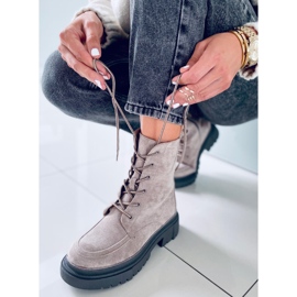Bottines à lacets en daim Roisin Kaki beige 3
