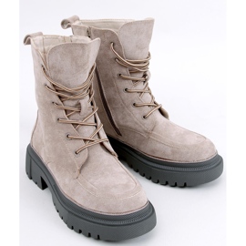 Bottines à lacets en daim Roisin Kaki beige 4