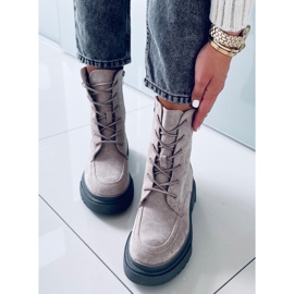 Bottines à lacets en daim Roisin Kaki beige 1