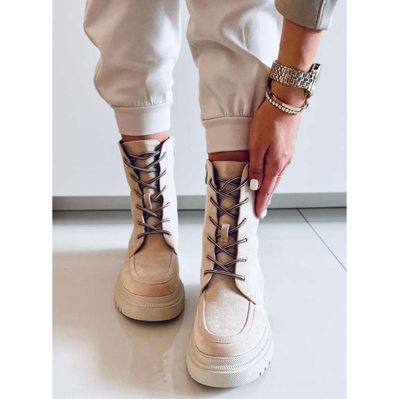 PA1 Bottines à lacets daim Roisin Beige 2