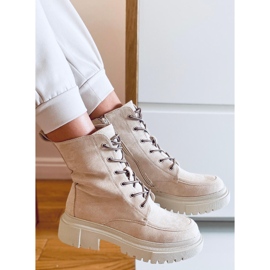 PA1 Bottines à lacets daim Roisin Beige 1