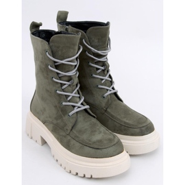 Boots à lacets en daim Vert Roisin 5