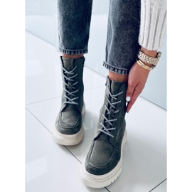 Boots à lacets en daim Vert Roisin 4