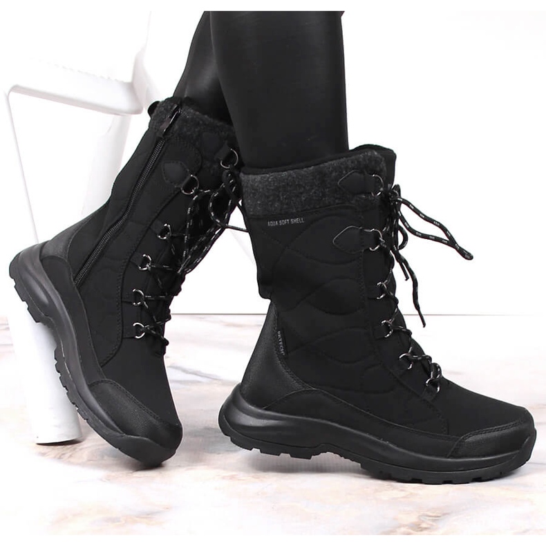 Bottes de neige imperméables pour femmes isolées noir DK 1