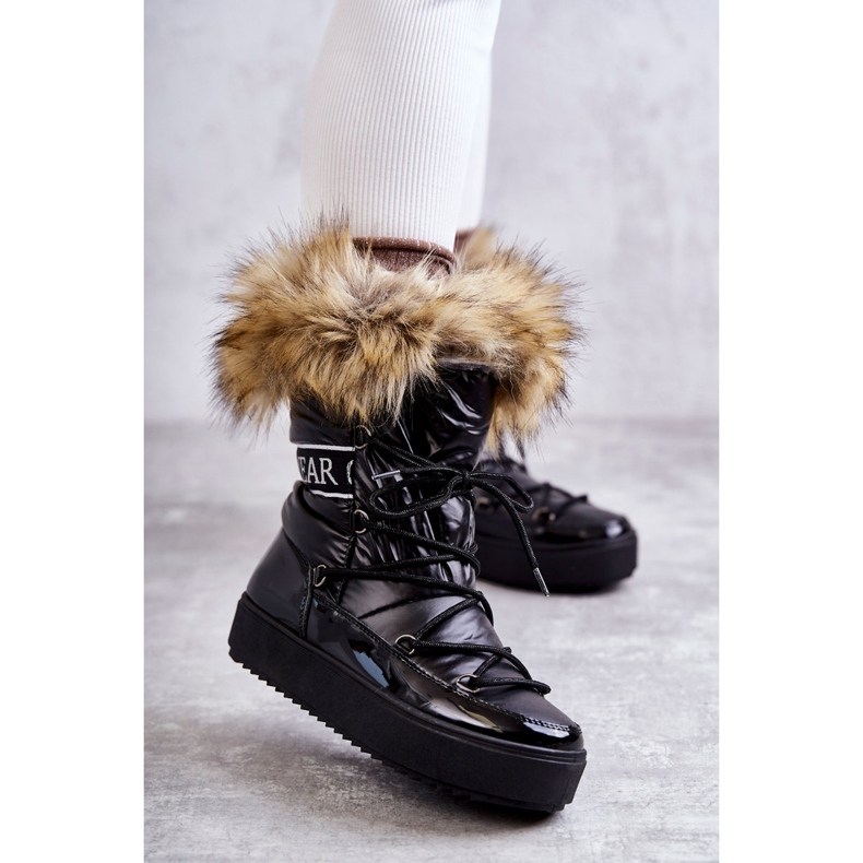 FM1 Bottes de neige à lacets pour femmes Noir Santero 1