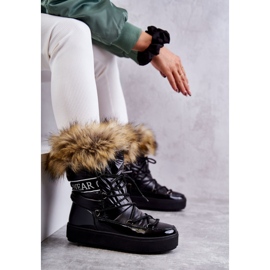 FM1 Bottes de neige à lacets pour femmes Noir Santero 4