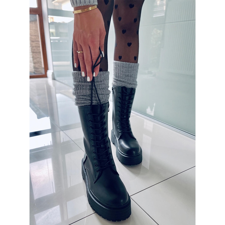 BM Boots à lacets sur semelle haute Rage Black noir 2