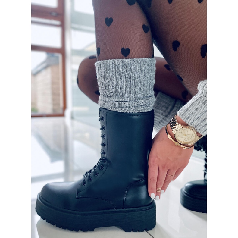 BM Boots à lacets sur semelle haute Rage Black noir 1