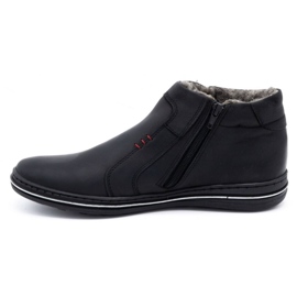 Polbut Chaussures en cuir masculin d'hiver 381 noir 1