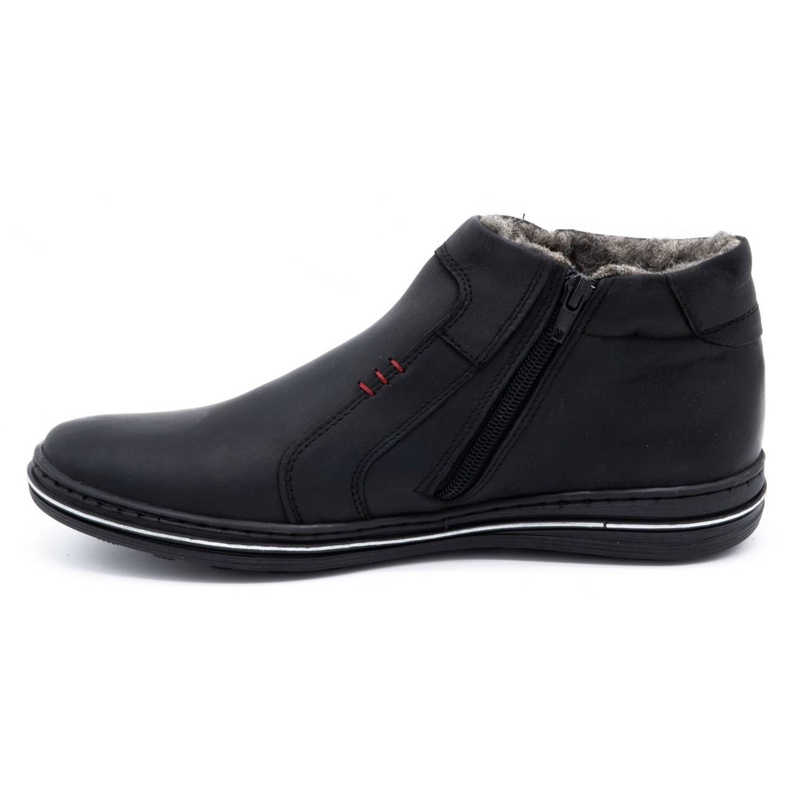 Polbut Chaussures en cuir masculin d'hiver 381 noir le noir 1