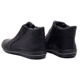 Polbut Chaussures en cuir masculin d'hiver 381 noir 3