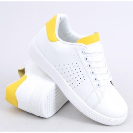 Baskets femme blanches et jaunes LV101P Jaune 7