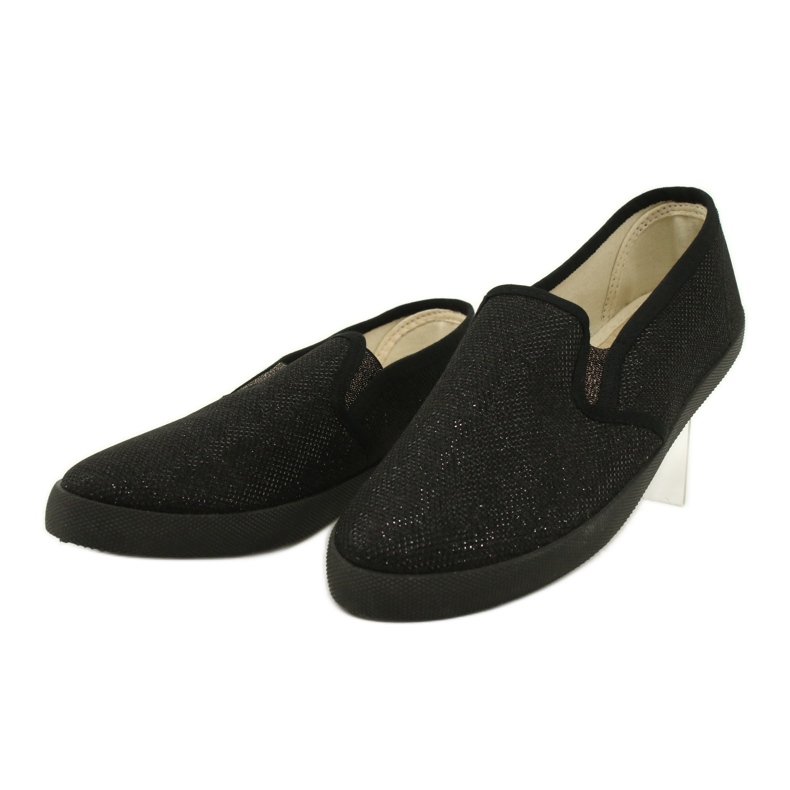 Sabatina Baskets à enfiler noires à paillettes DMC-15 2