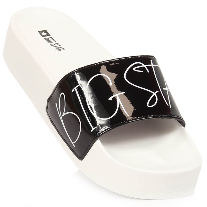 Babouches laquées noires pour femmes sur la plateforme Big Star JJ274A276 le noir 1