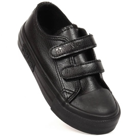 Baskets pour enfants en cuir écologique avec velcro noir Big Star KK374092 2